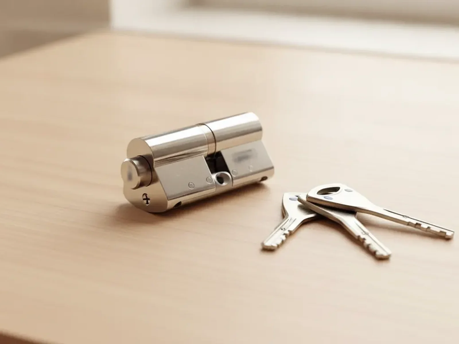 Дверной замок производителя Abloy на рабочем столе